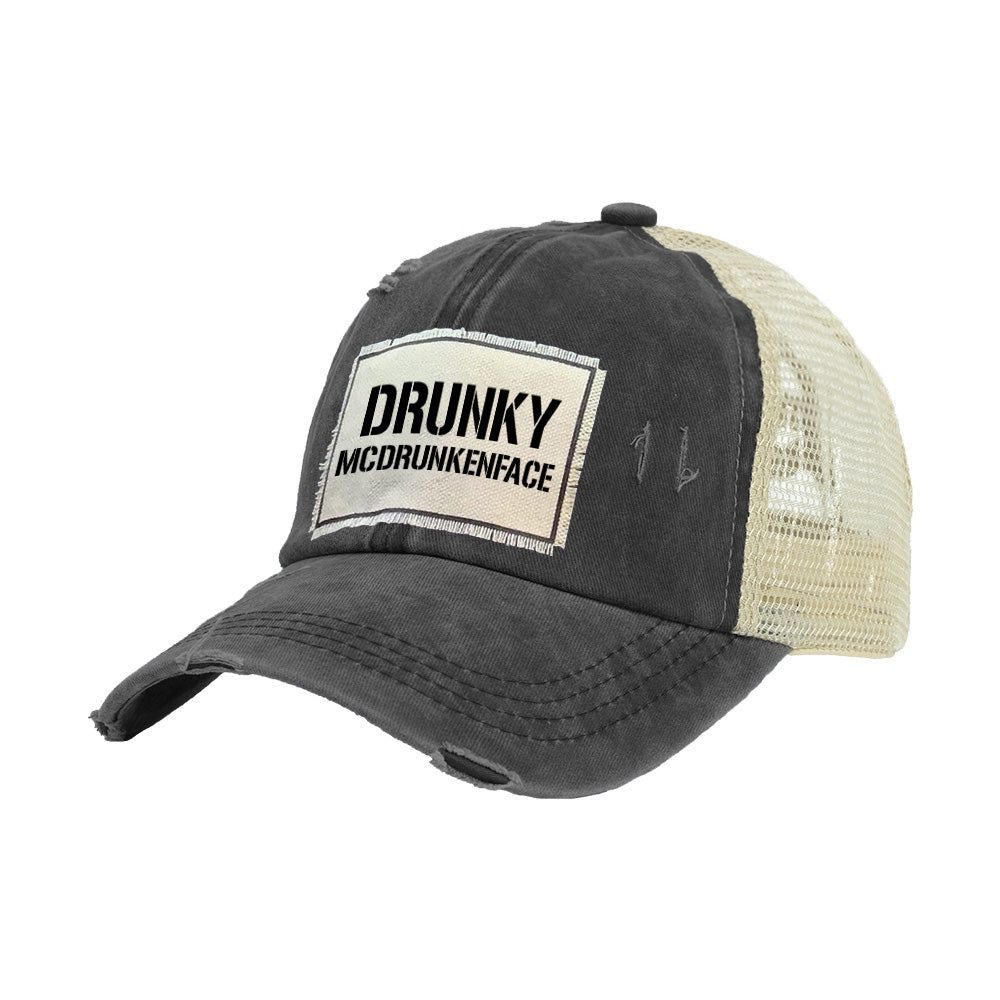 Vintage Distressed Trucker Cap - Drunky Mcdrunkenface