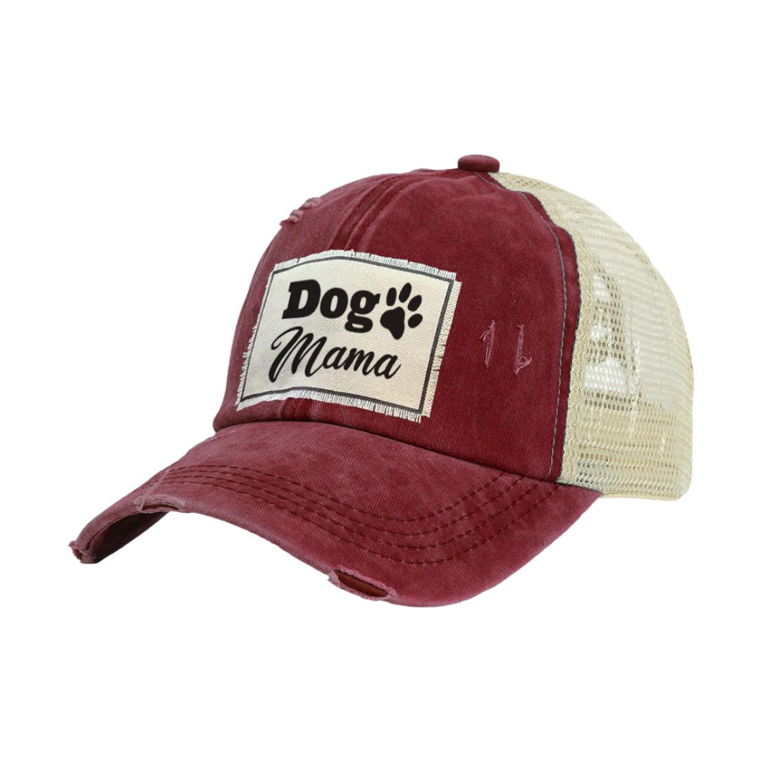 Vintage Distressed Trucker Cap - Dog Mama