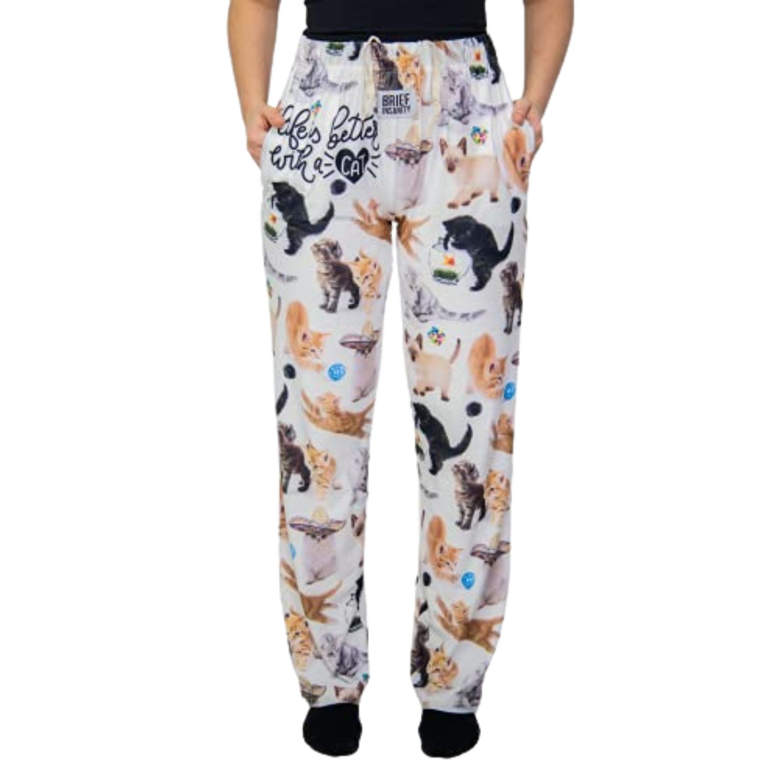 Lounge Pants - Life Is Better W/ A Cat, Size: Small