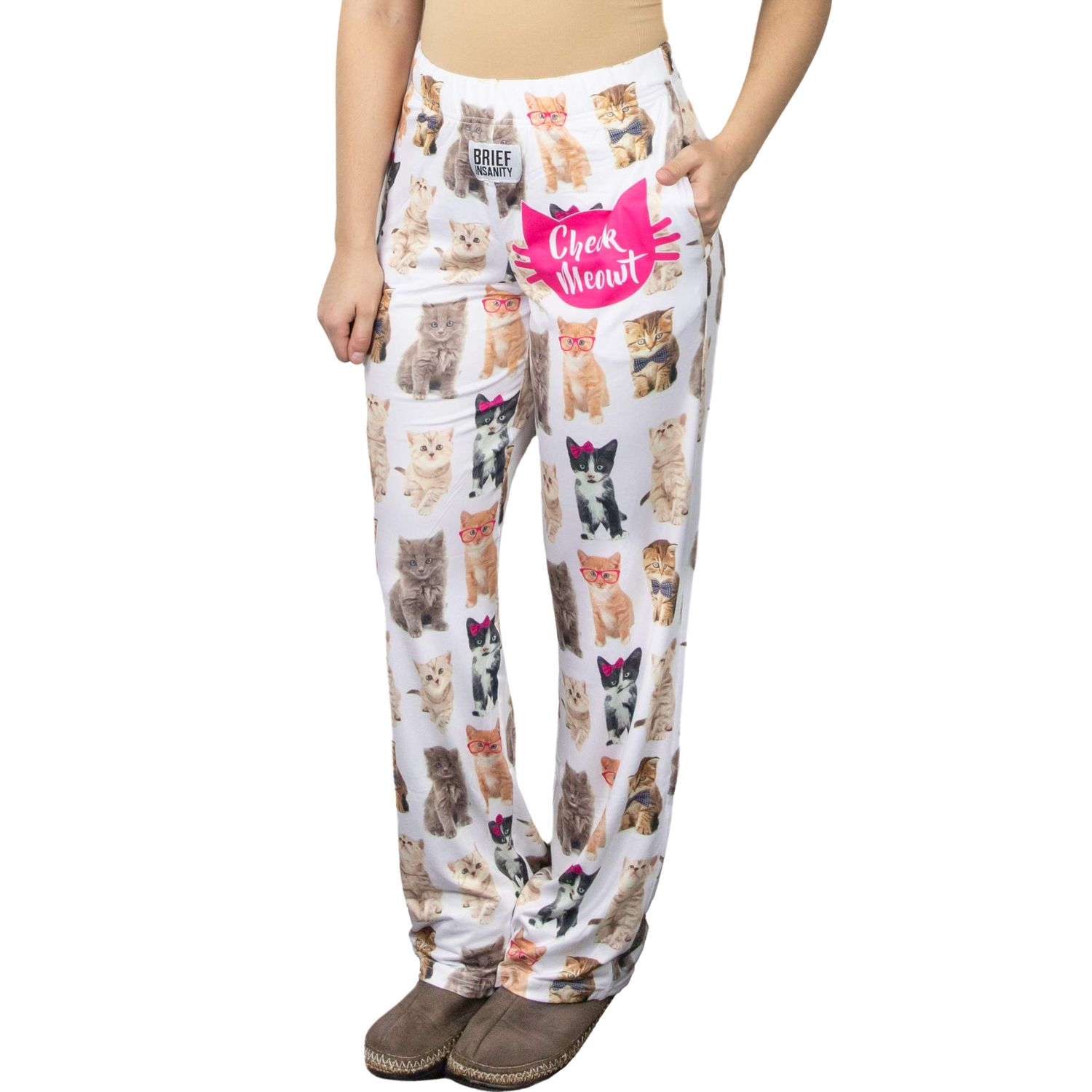 Lounge Pants - Check Meowt, Size: Small
