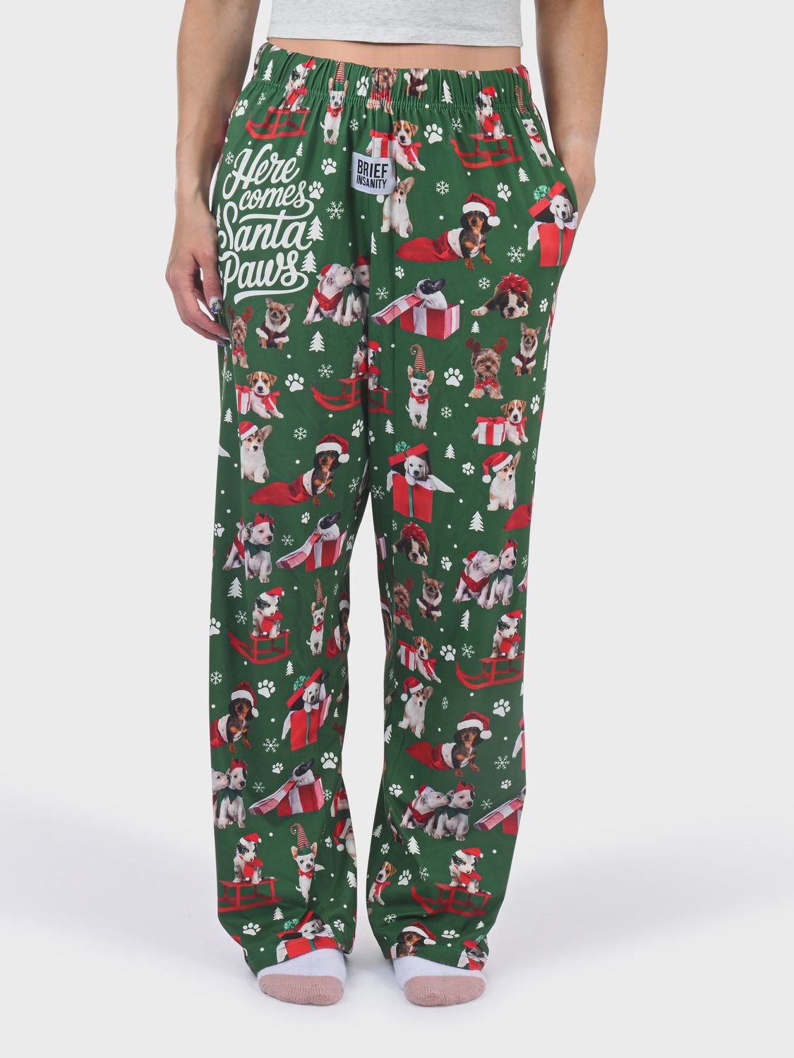 Lounge Pants - Here Comes Santa Paws