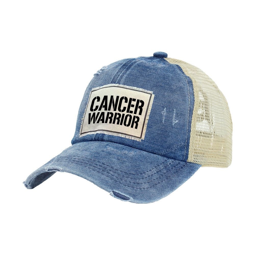 Vintage Distressed Trucker Cap - Cancer Warrior