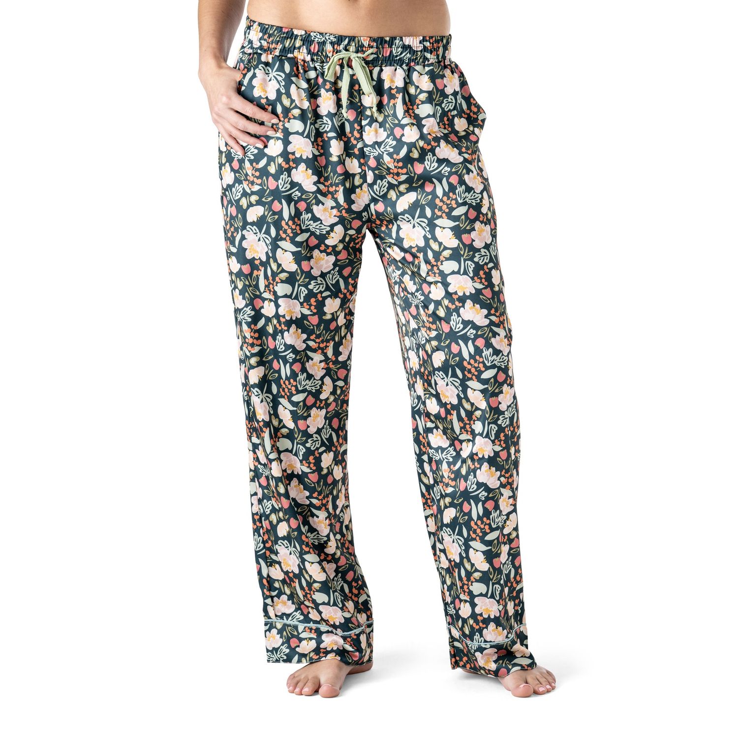 Petal To The Metal Satin Pajama Pants, Size: Small/Medium