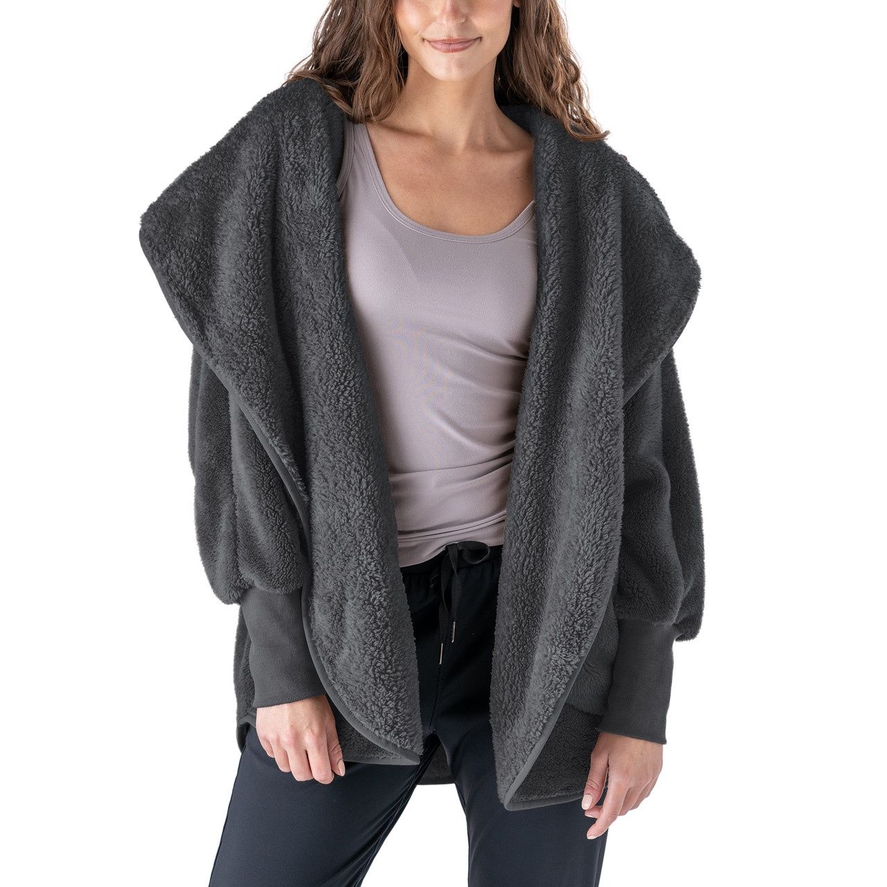 Hello Mello Comfort Zone Packable Cardigan, Color: Charcoal