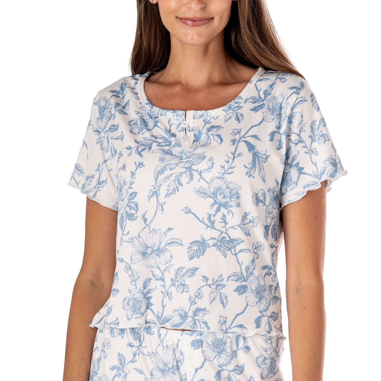 Spill The Tea Ribbed Pajama Top, Size: Small/Medium