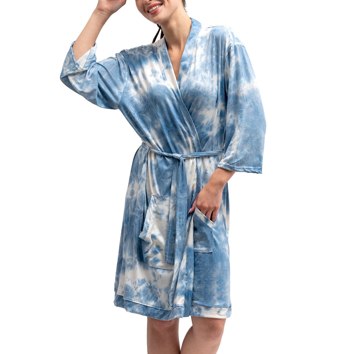Dyes The Limit Robe, Color: Aqua
