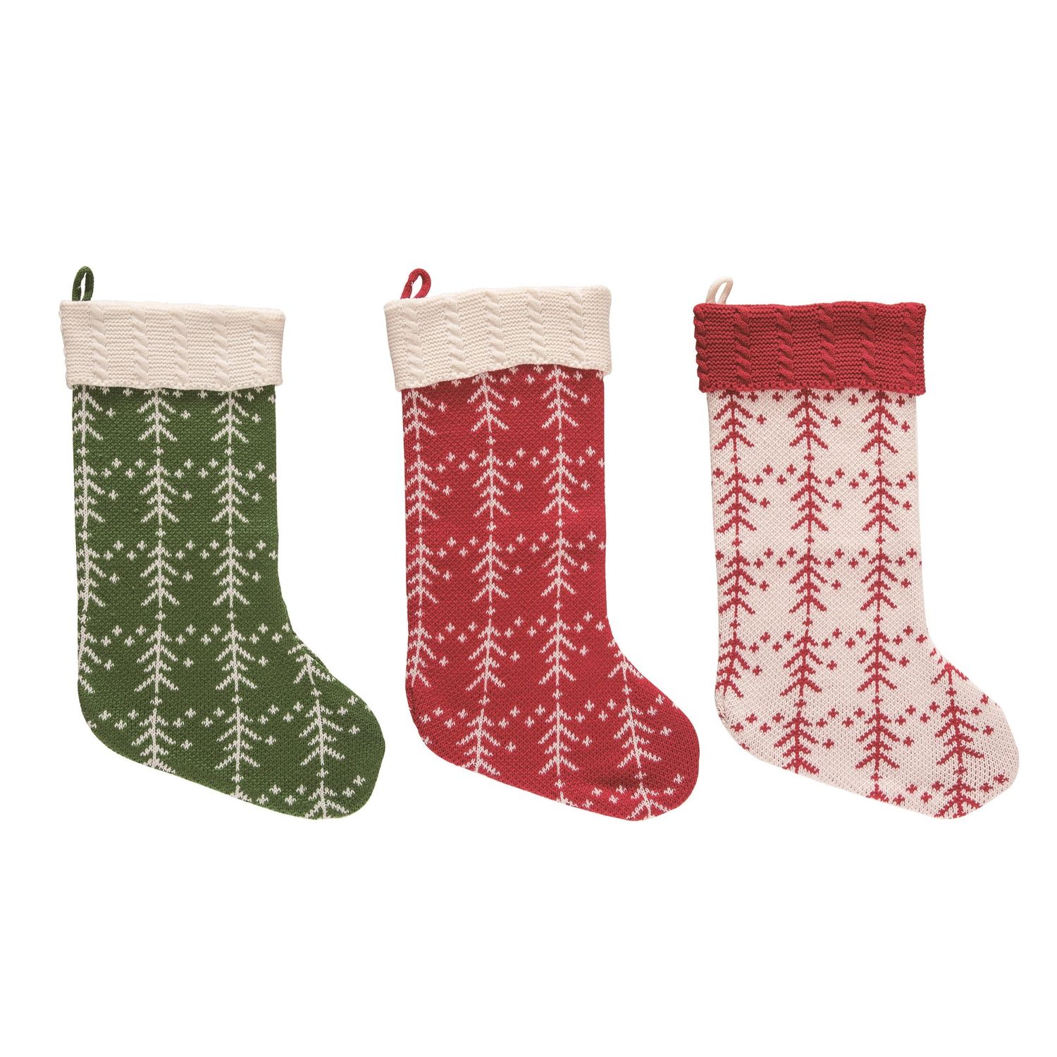 Plush Tree Stocking 19" - 3 Styles - Sold Individually