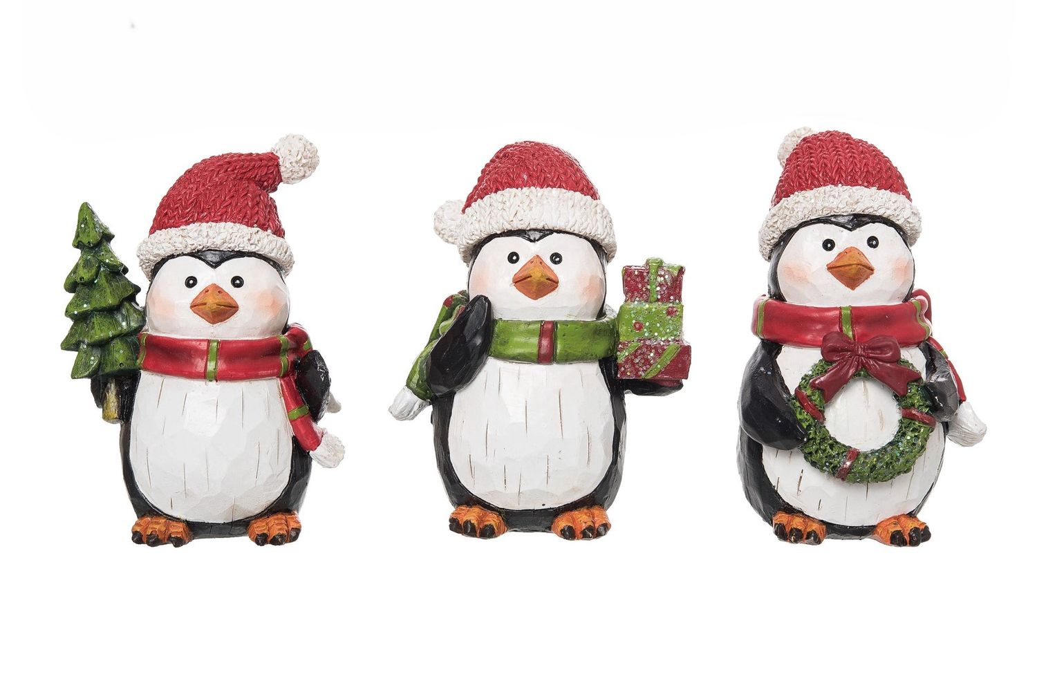 Resin Christmas Penguin 4" - 3 Styles - Sold Individually