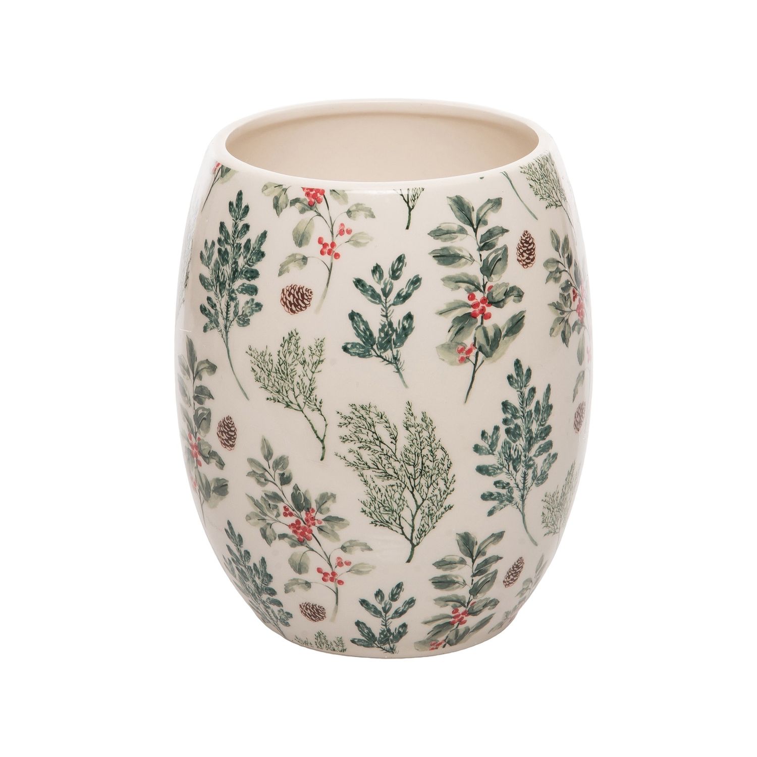 Christmas Holly Vase 8"