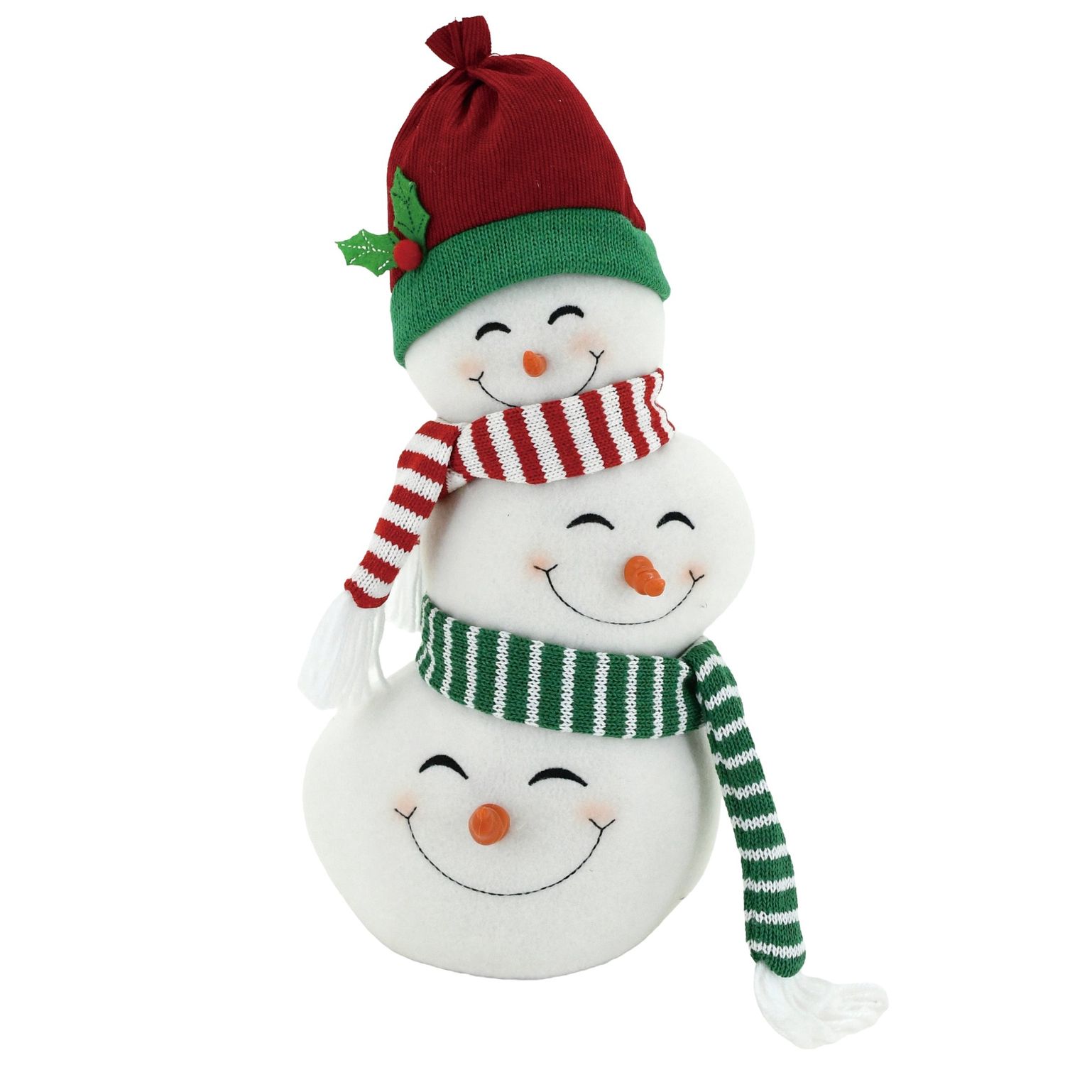 Plush Stacked Snowman Heads 14"