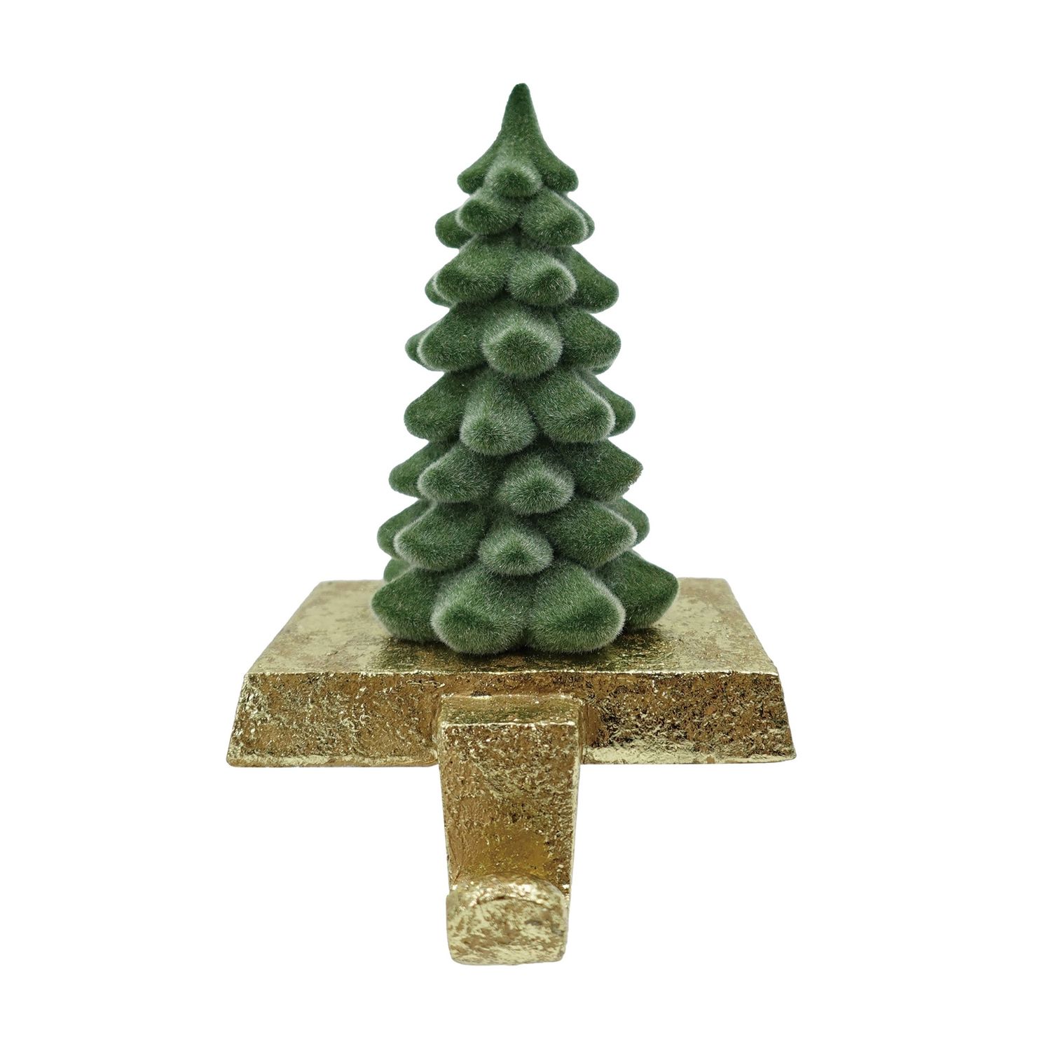 Stocking Holder Flocked Tree  6"
