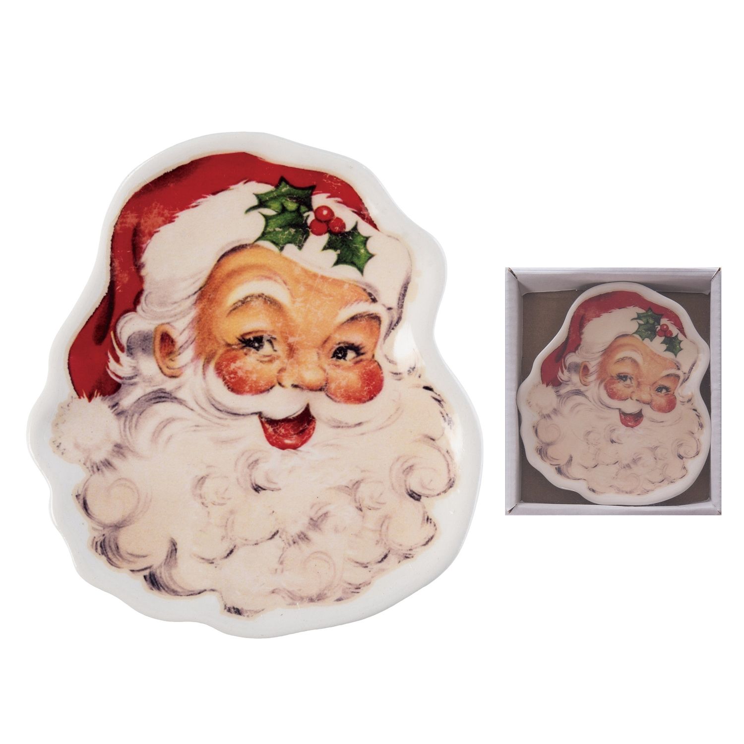 Santa Head Trinket Tray 4"