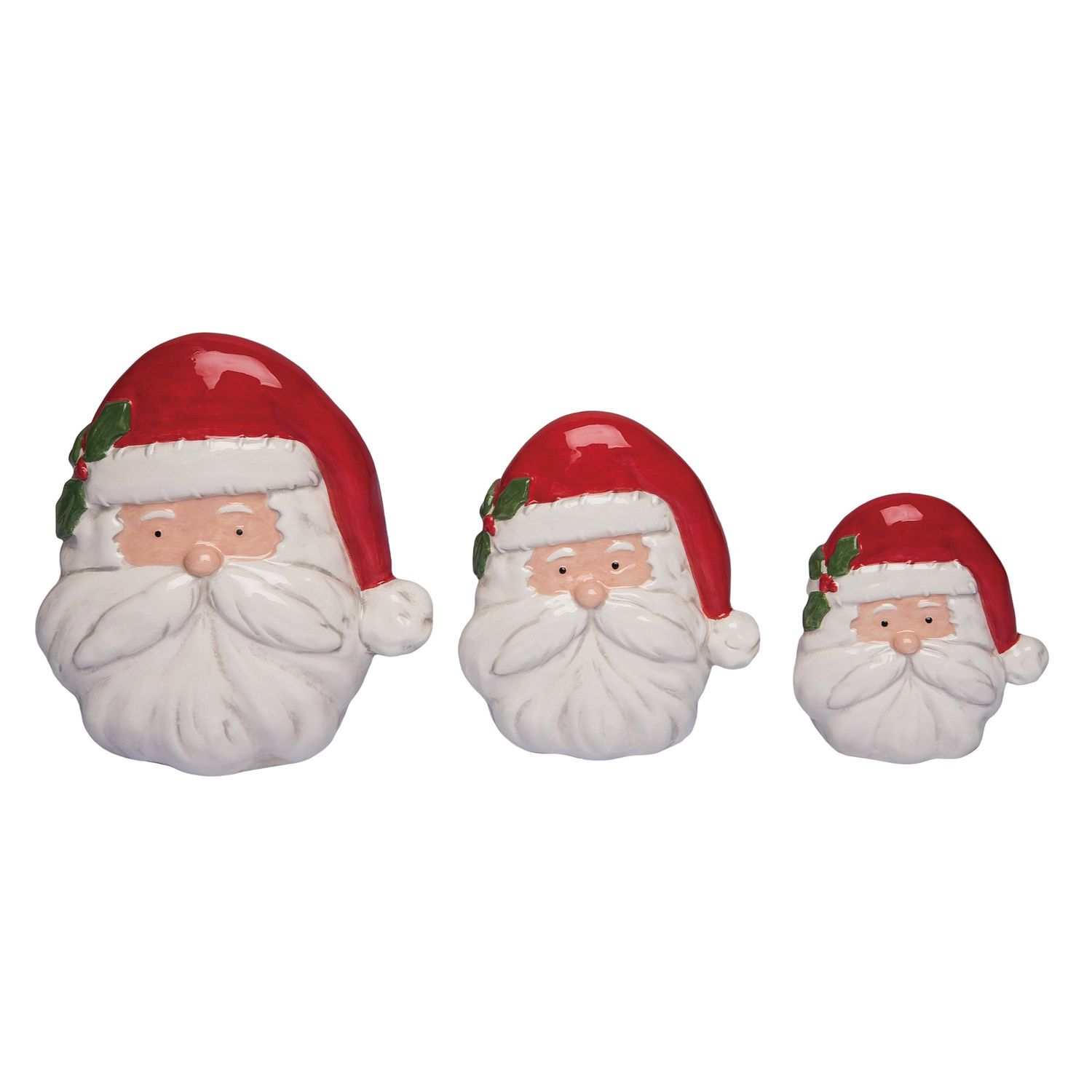 Ceramic Santa Head - 3 Sizes Available Small Medium &amp; Large - Sold Individually, Size: Small
