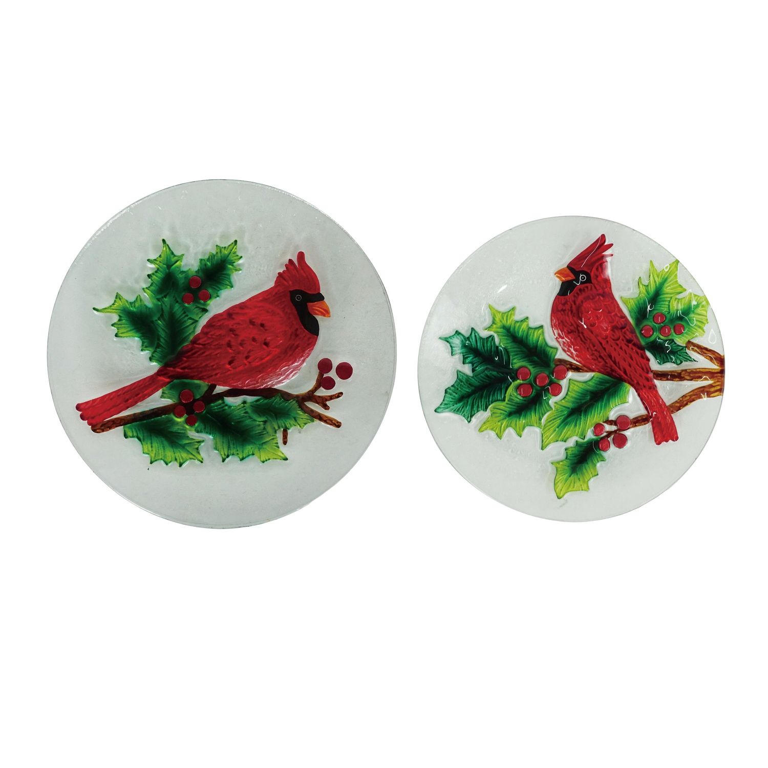 Glass Cardinal Plate - Sold Individually