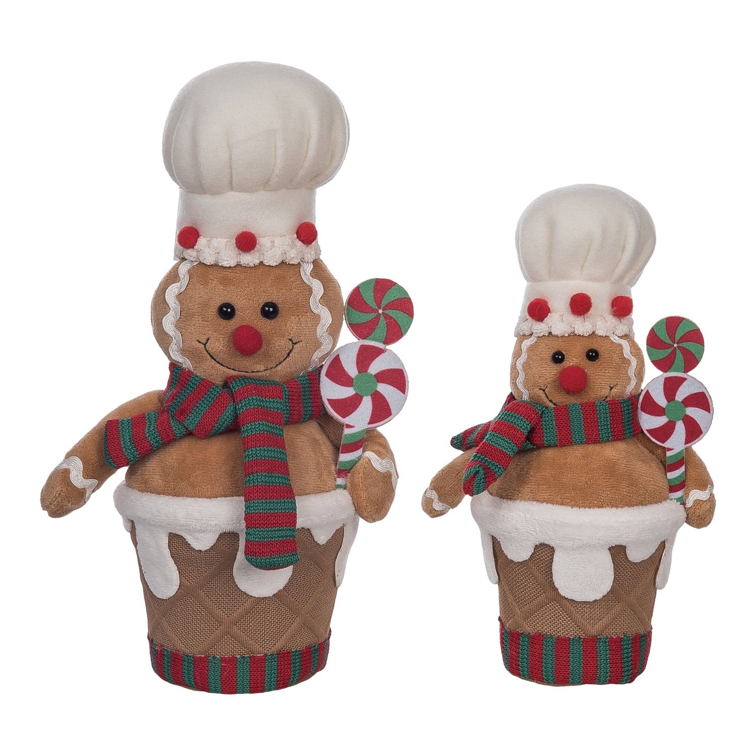 Plush Gingerbread Cupcake Sitter - Sold Individually