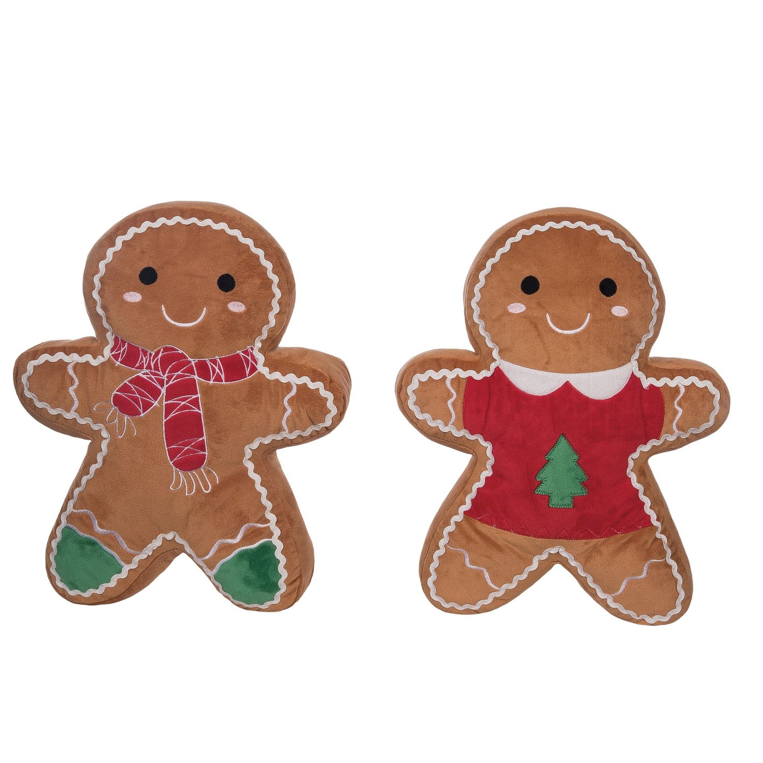 Gingerbread Man Pillow 15" - 2 Styles - Sold Individually