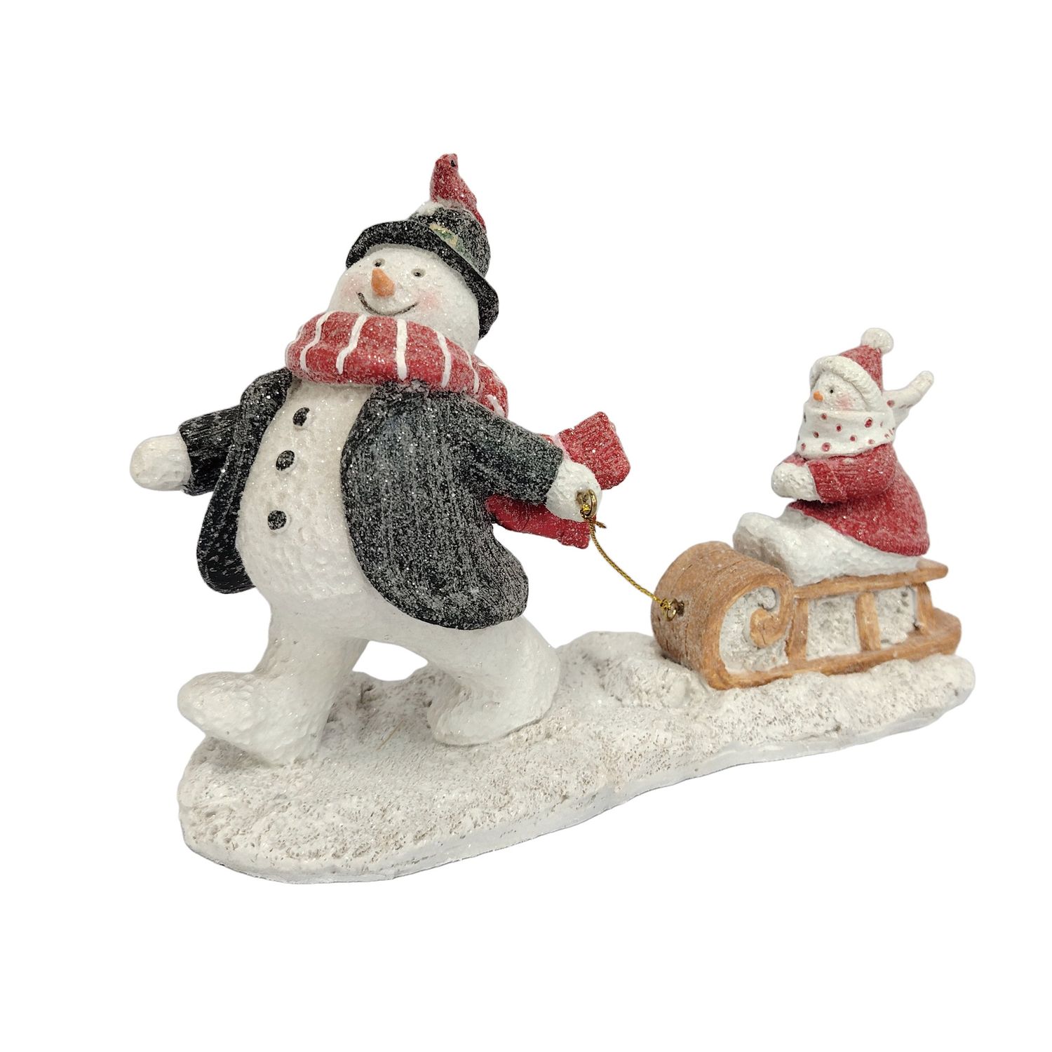 Snowman W/ Sled Friend