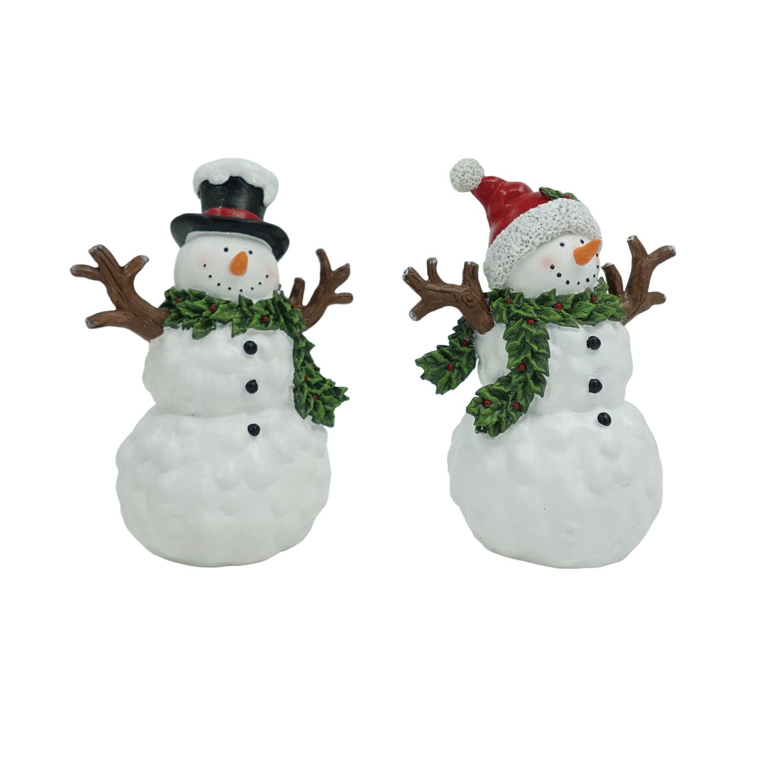 Snowman Figurine 8" - 2 Styles - Sold Individually