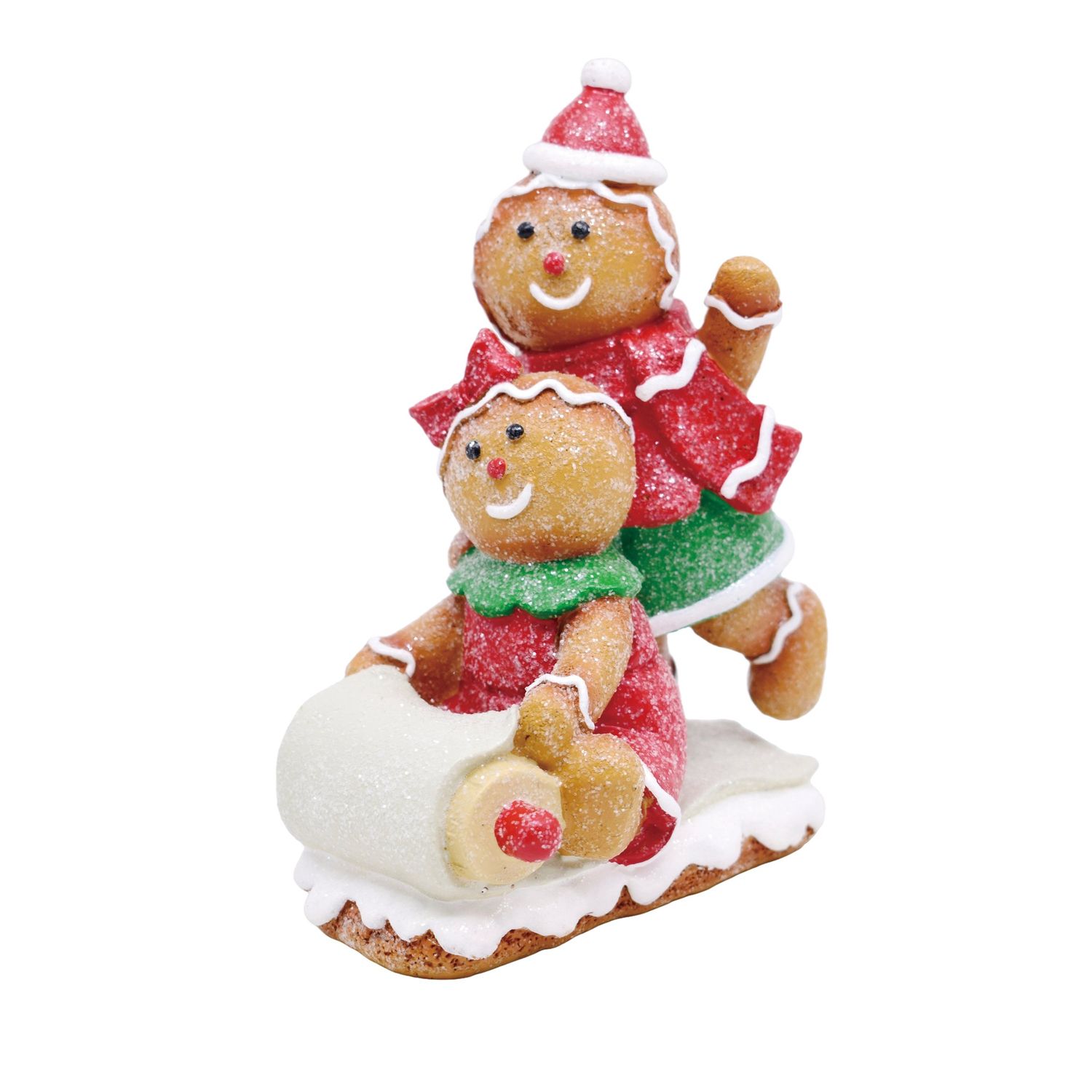Sledding Gingerbread Figurine 6"