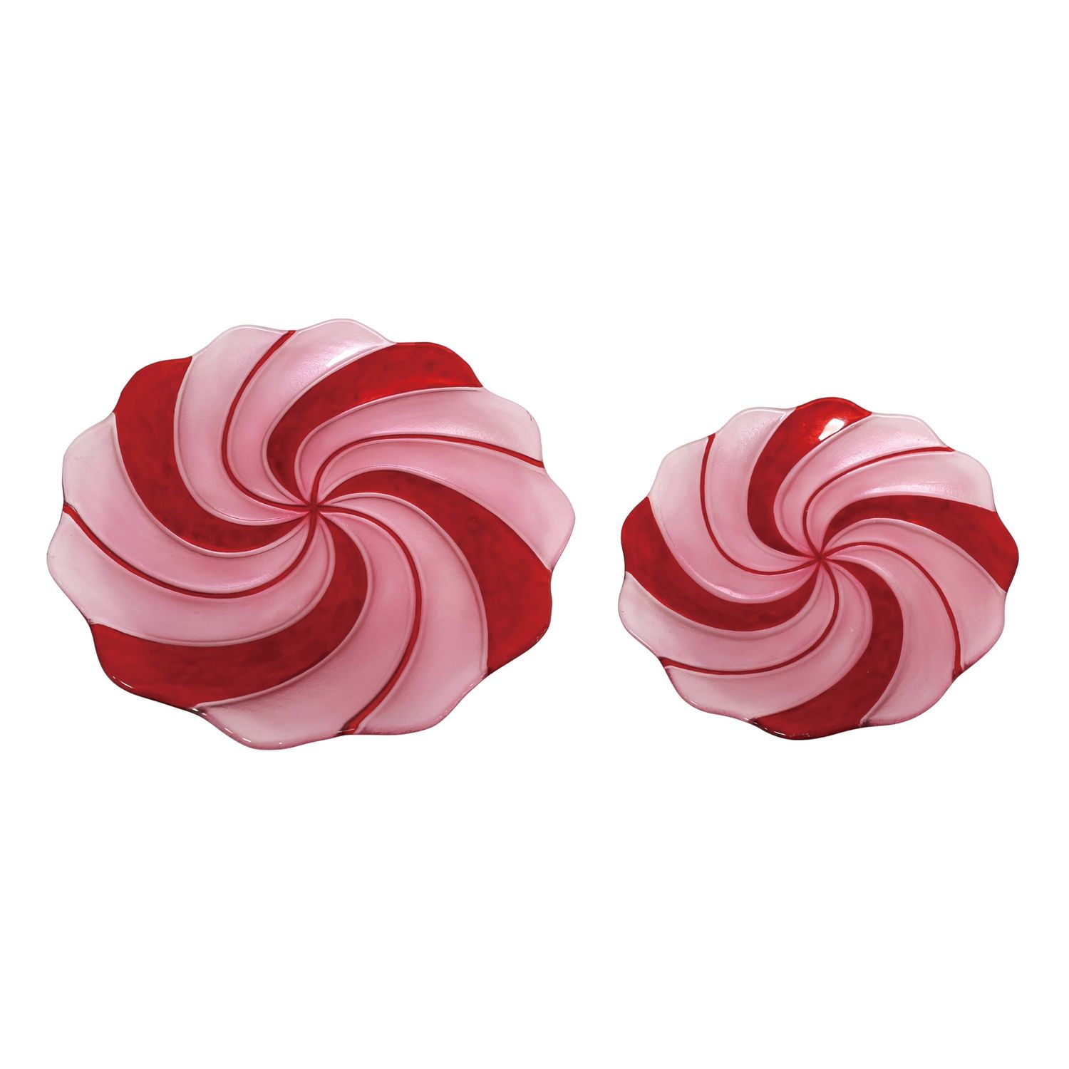 Fused Glass Peppermint Plate - Sold Individually