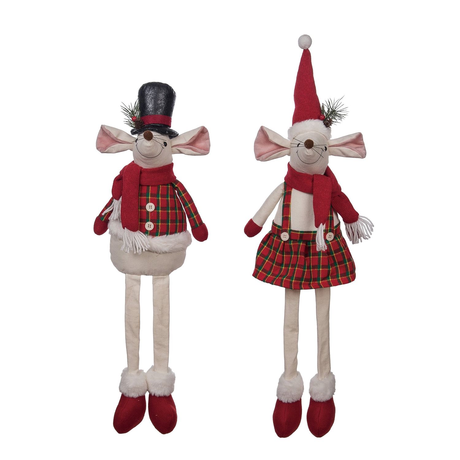 Plush Merry Mouse Sitter 28" - 2 Styles - Sold Individually