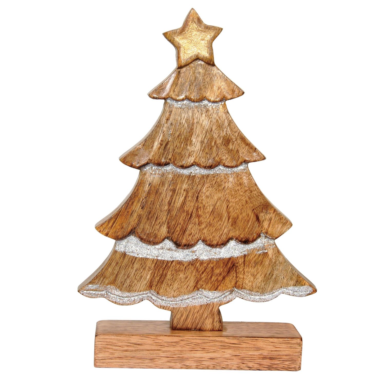 Wood Tree W/ Metallic Accents 11"