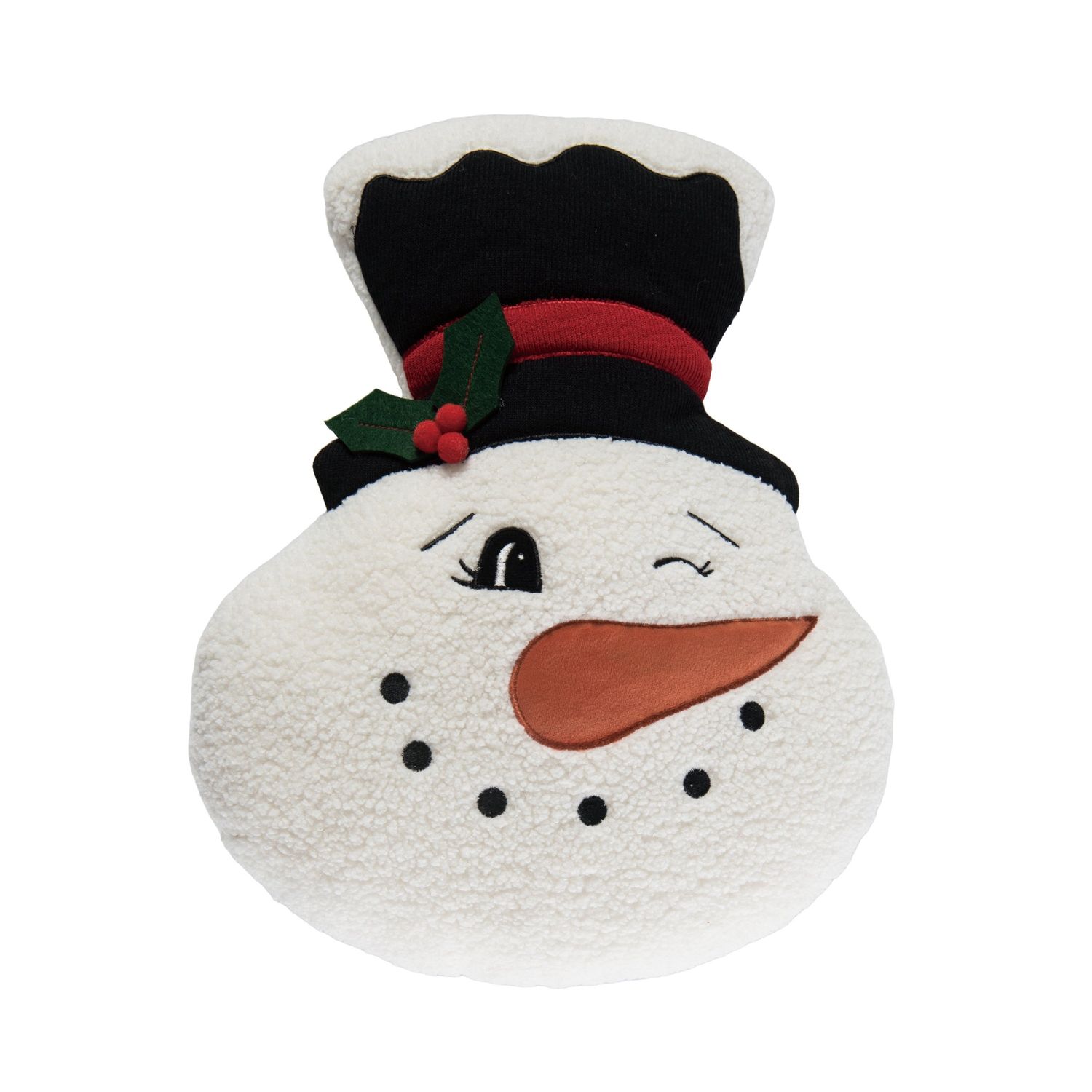 Winking Snowman Pillow 13"