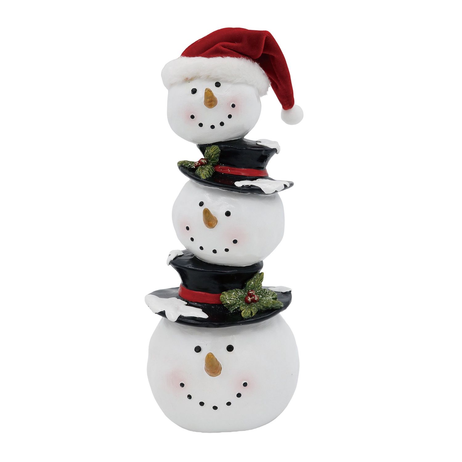 Snowman Heads Statue 11"