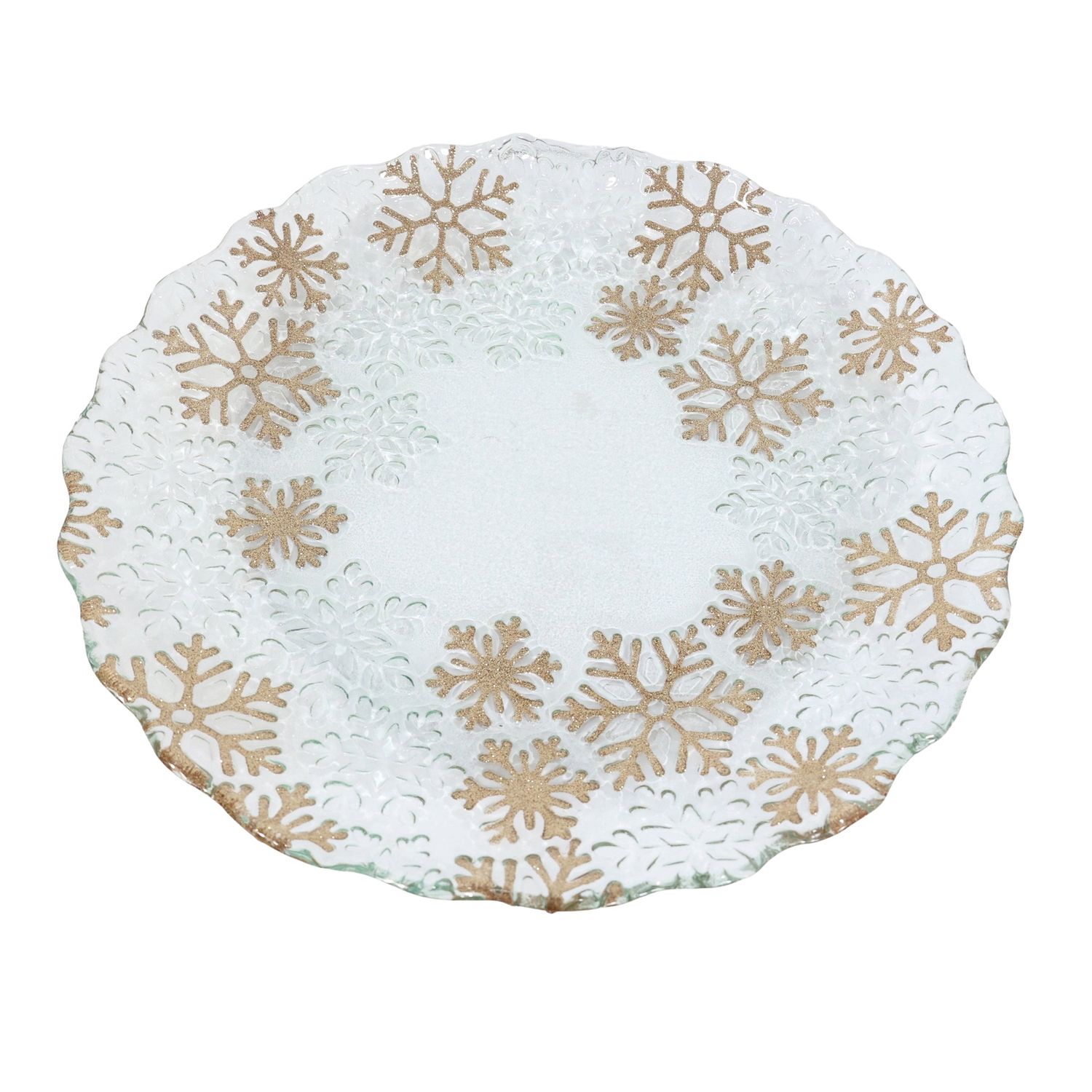 Gold Snowflake Platter 15"