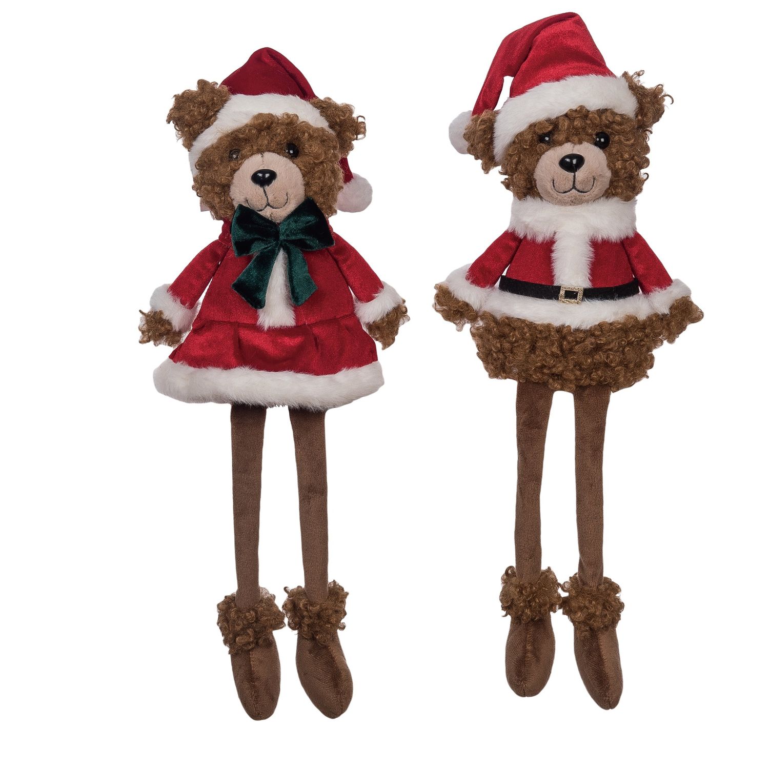 Plush Dangle Legs Holiday Bear 18" - 2 Styles - Sold Individually