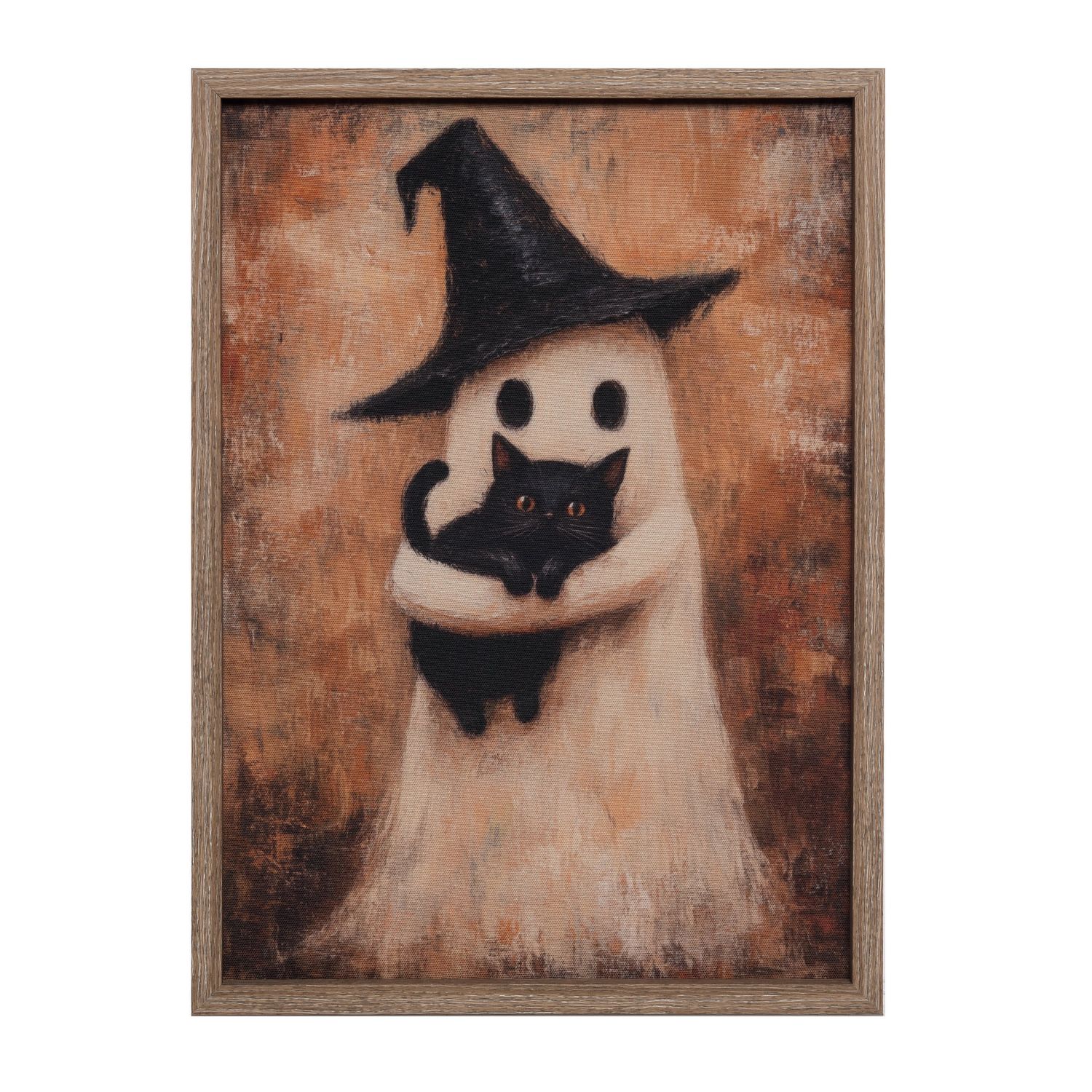 Ghost W/ Cat Wall Decor 14" X 19"