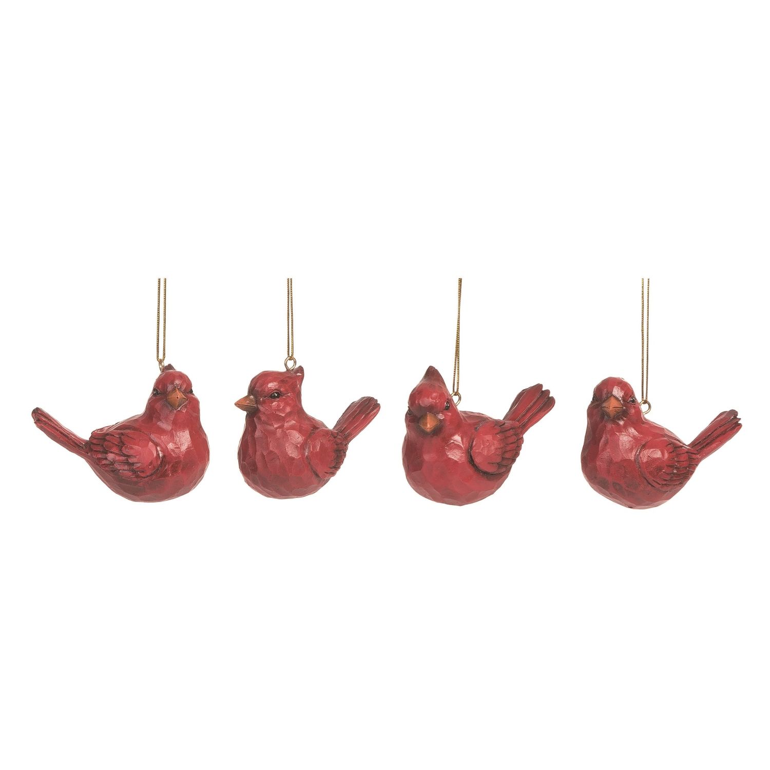 Resin Cardinal Ornament 2" - 4 Styles - Sold Individually