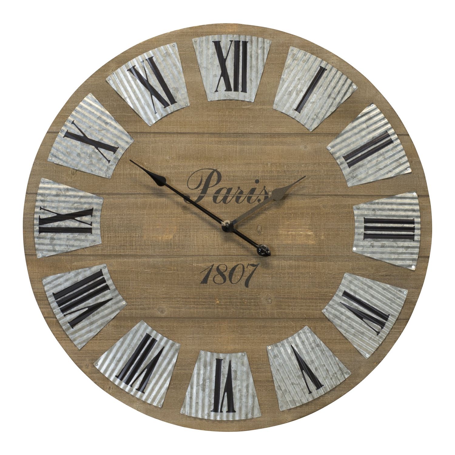 Galvanized Paris Wall Clock