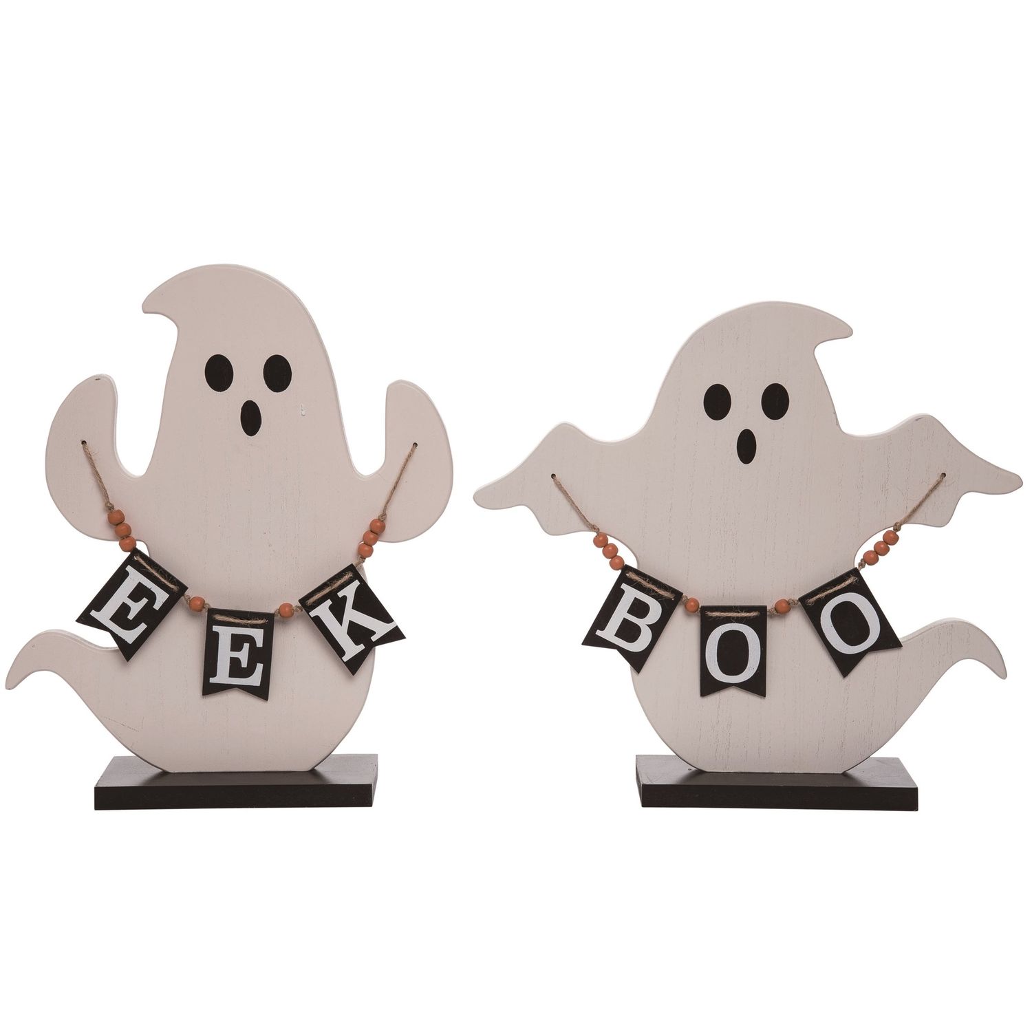Plywood Ghost With Banner - 2 Styles - Sold Individually