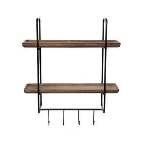 Double Wall Shelf With Hooks