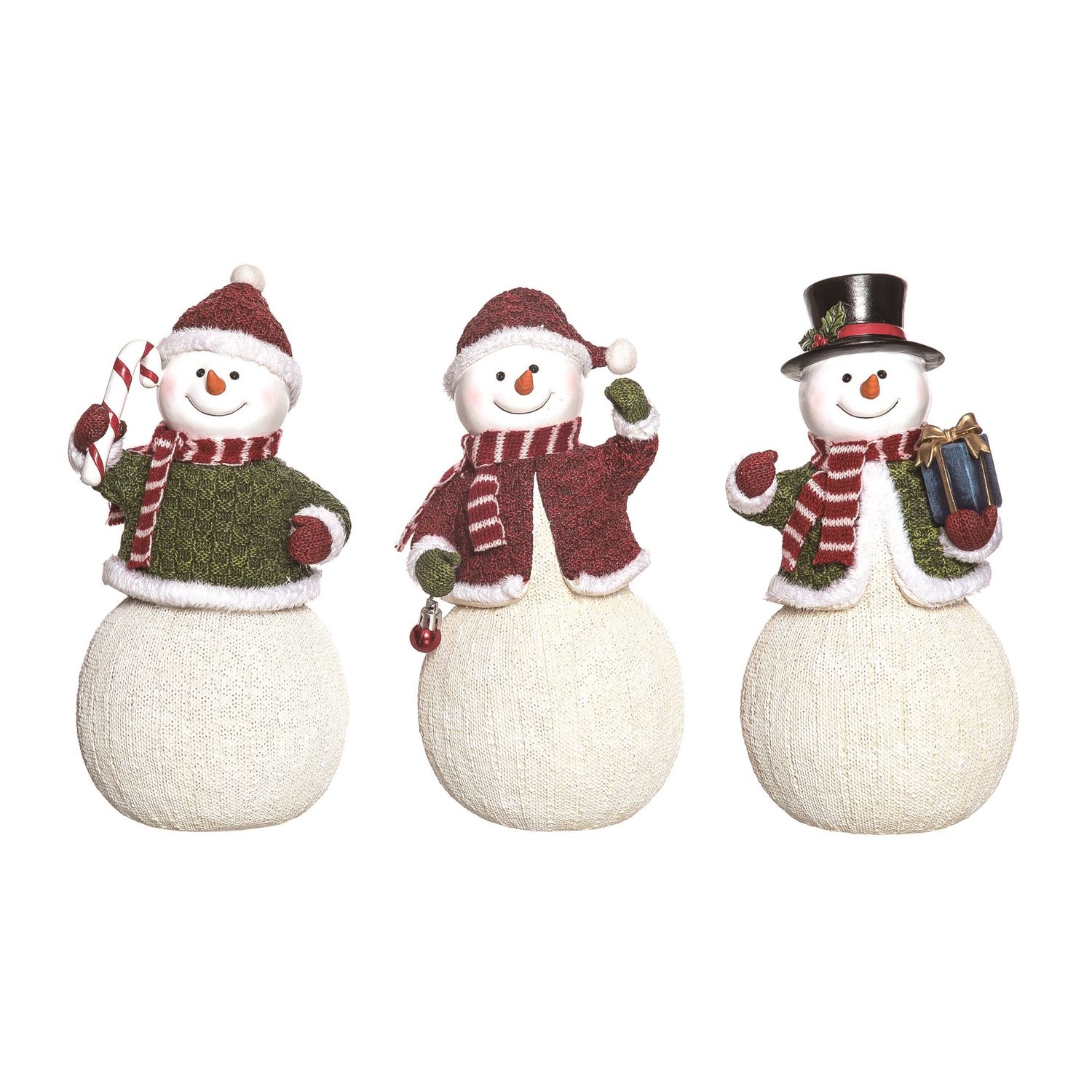 Sweater Stich Snowman Figuriine - 3 Styles - Sold Individually