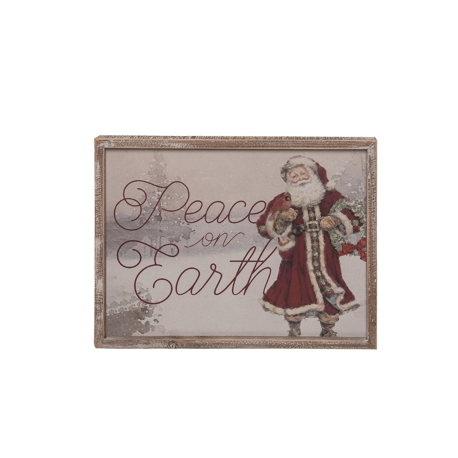 Peace On Earth Santa Wall Sign