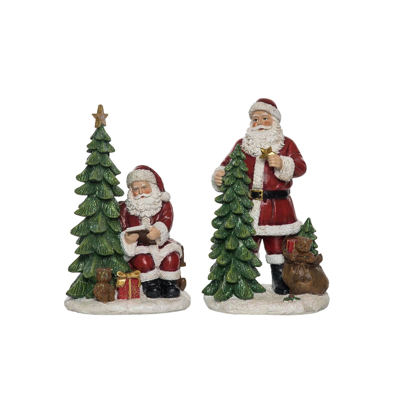 Santa With Tree - 2 Styles - Sold Individually