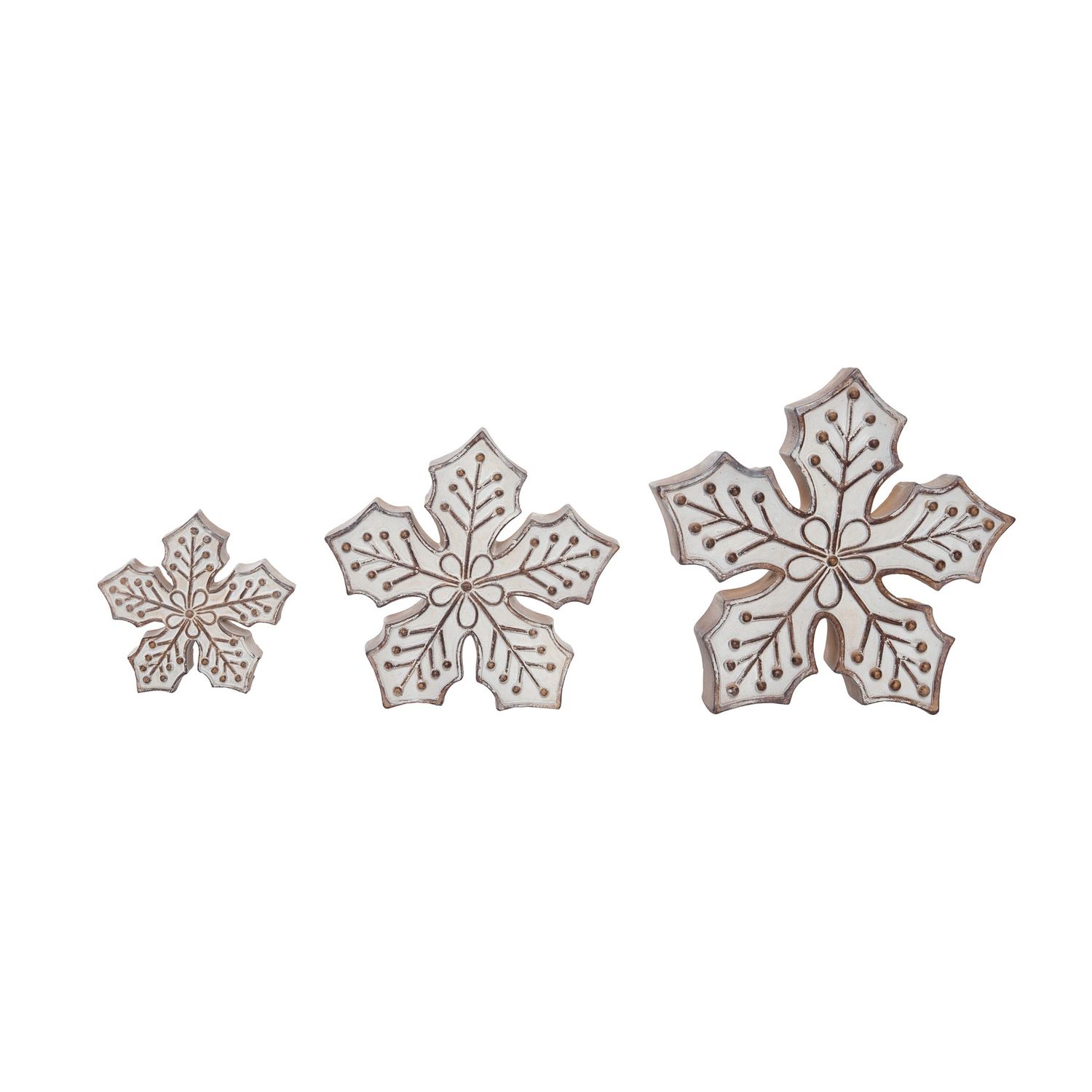 Natural Wood Snowflake Decor - 3 Sizes - Sold Individually, Size: Small