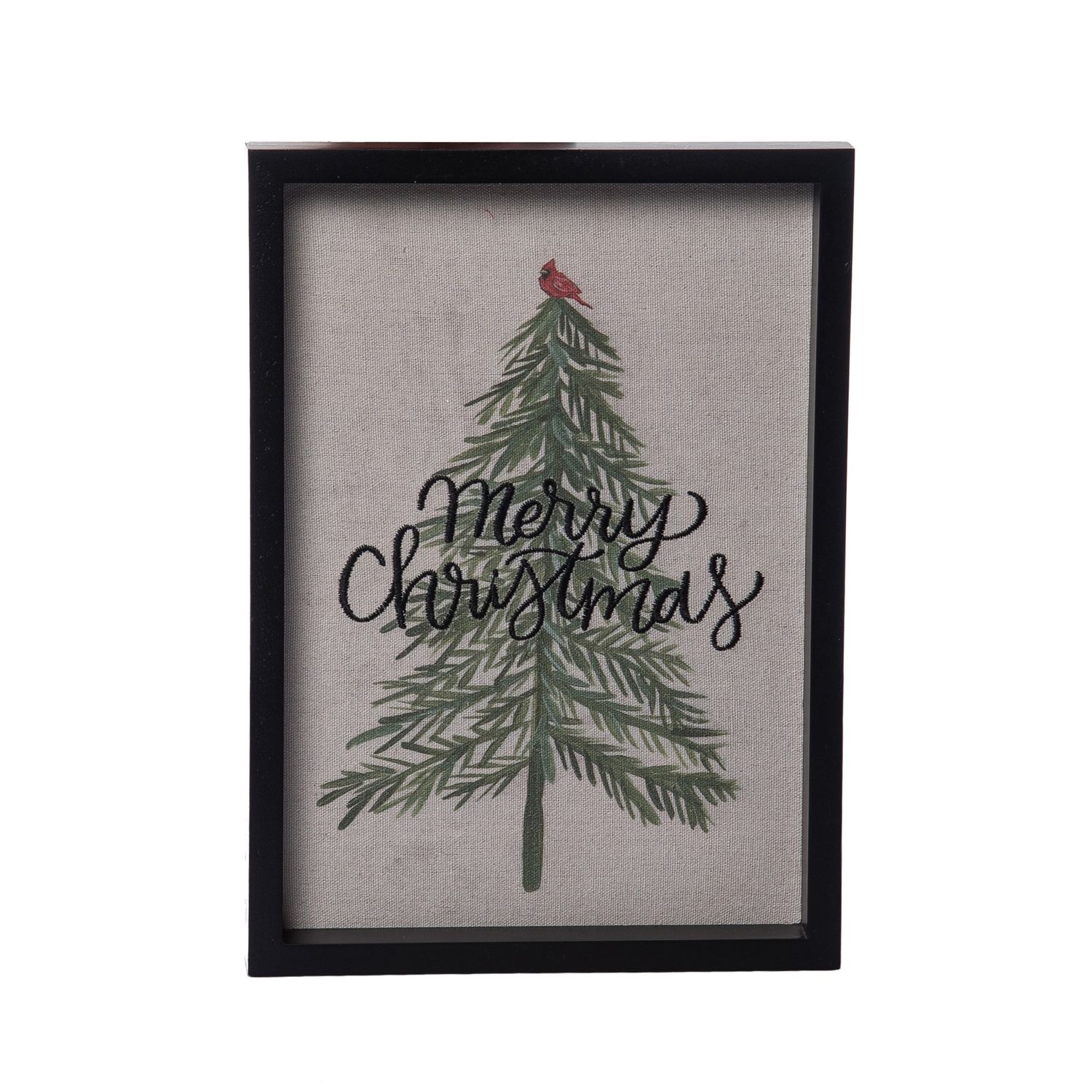 Embroidered Frame Print Merry Christmas