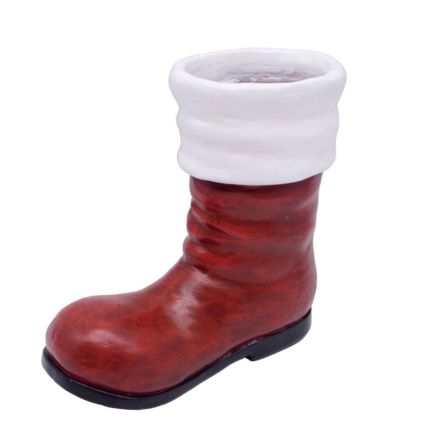 Rustic Santa Boot Planter With Drainage