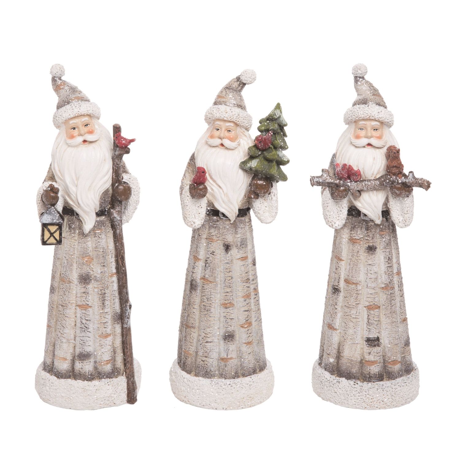 Resin Birch Santa Figure - 3 Styles - Sold Individually