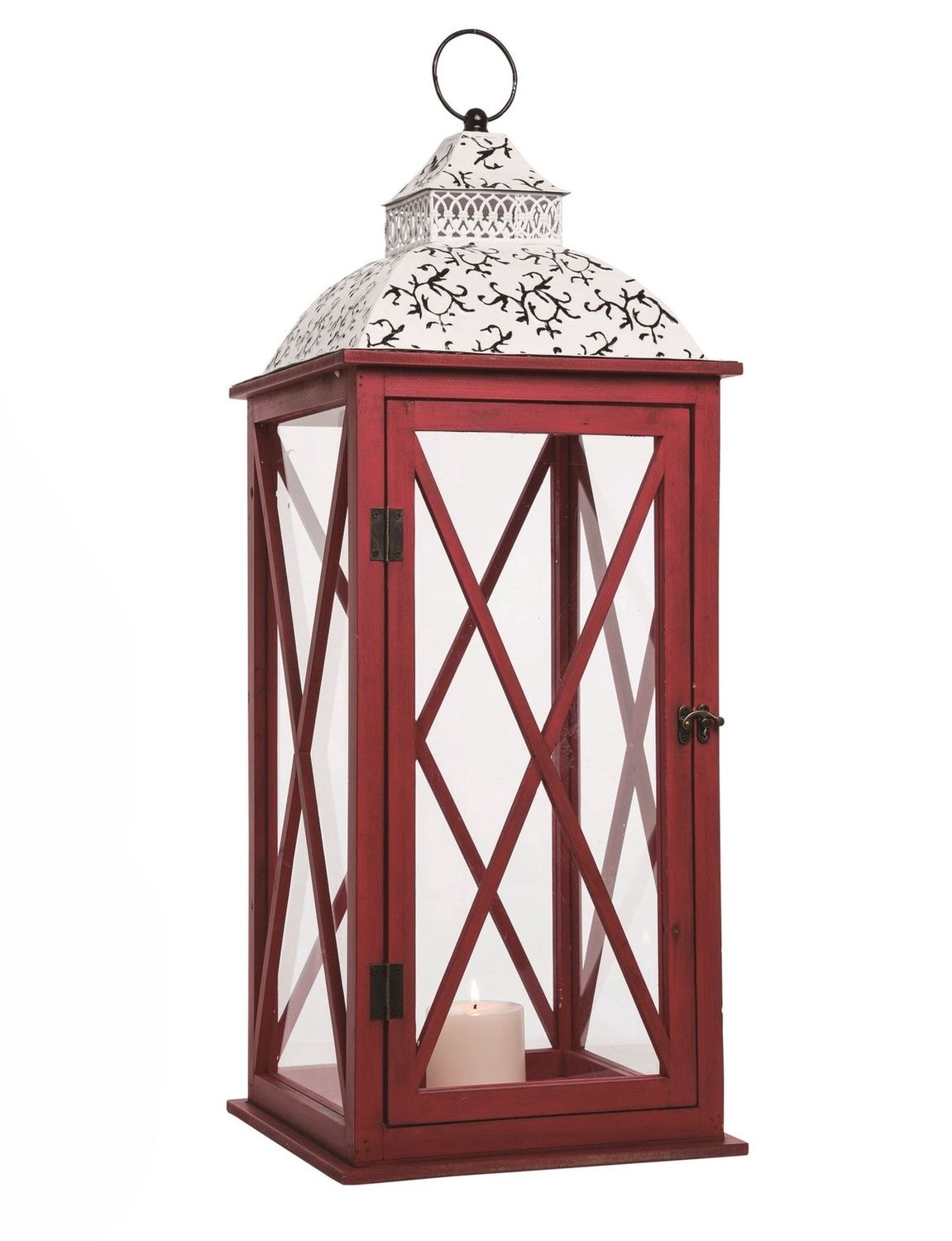 Metal Christmas Enamel Lantern - Large
