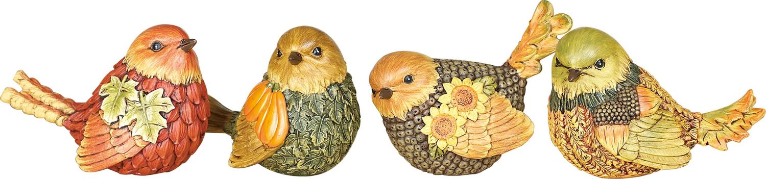 Resin Natural Fall Bird Figurine - 4 Styles - Sold Individually