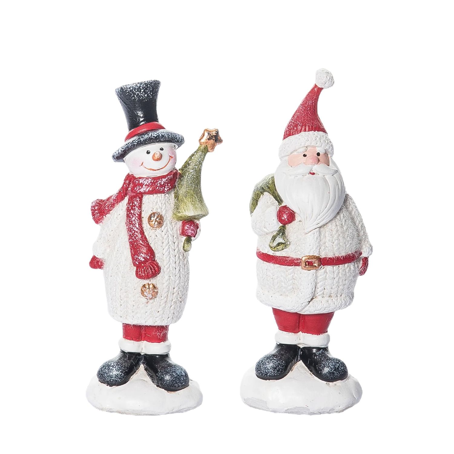 Santa/Snowman Figurine - 2 Styles - Sold Individually