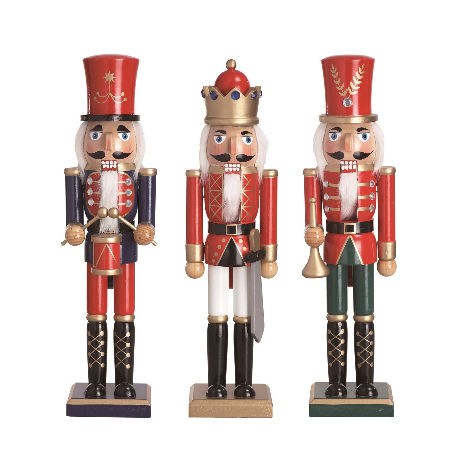 Wood Nutcracker Figurine - 3 Styles - Sold Individually