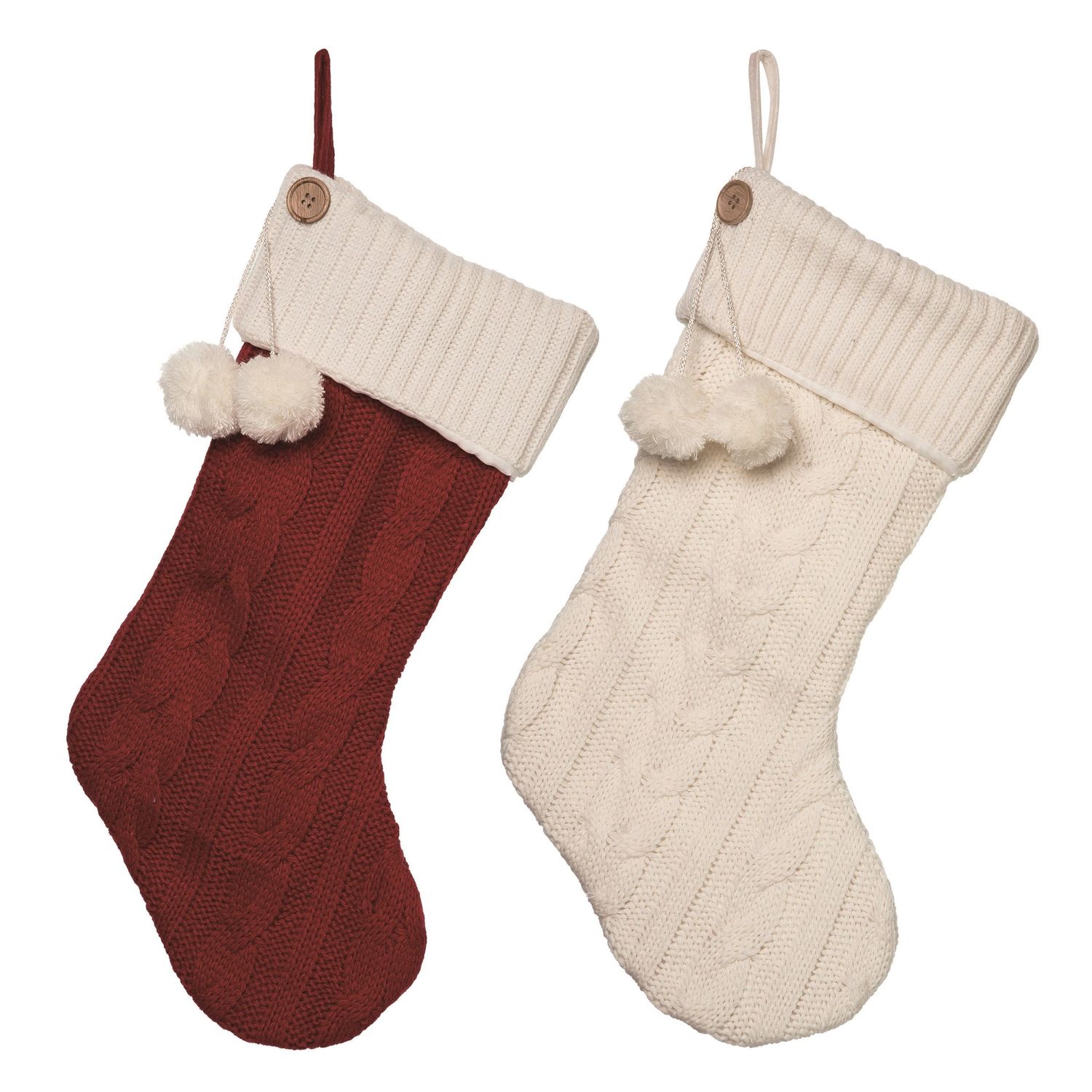Knit Fabric Traditional Stocking - 2 Styles - Sold Individually