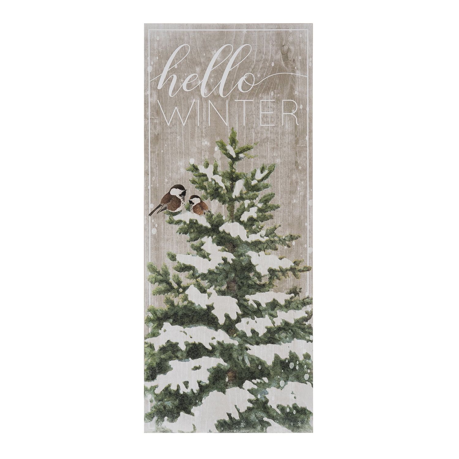 Wood Winter Scene Decor - Hello Winter