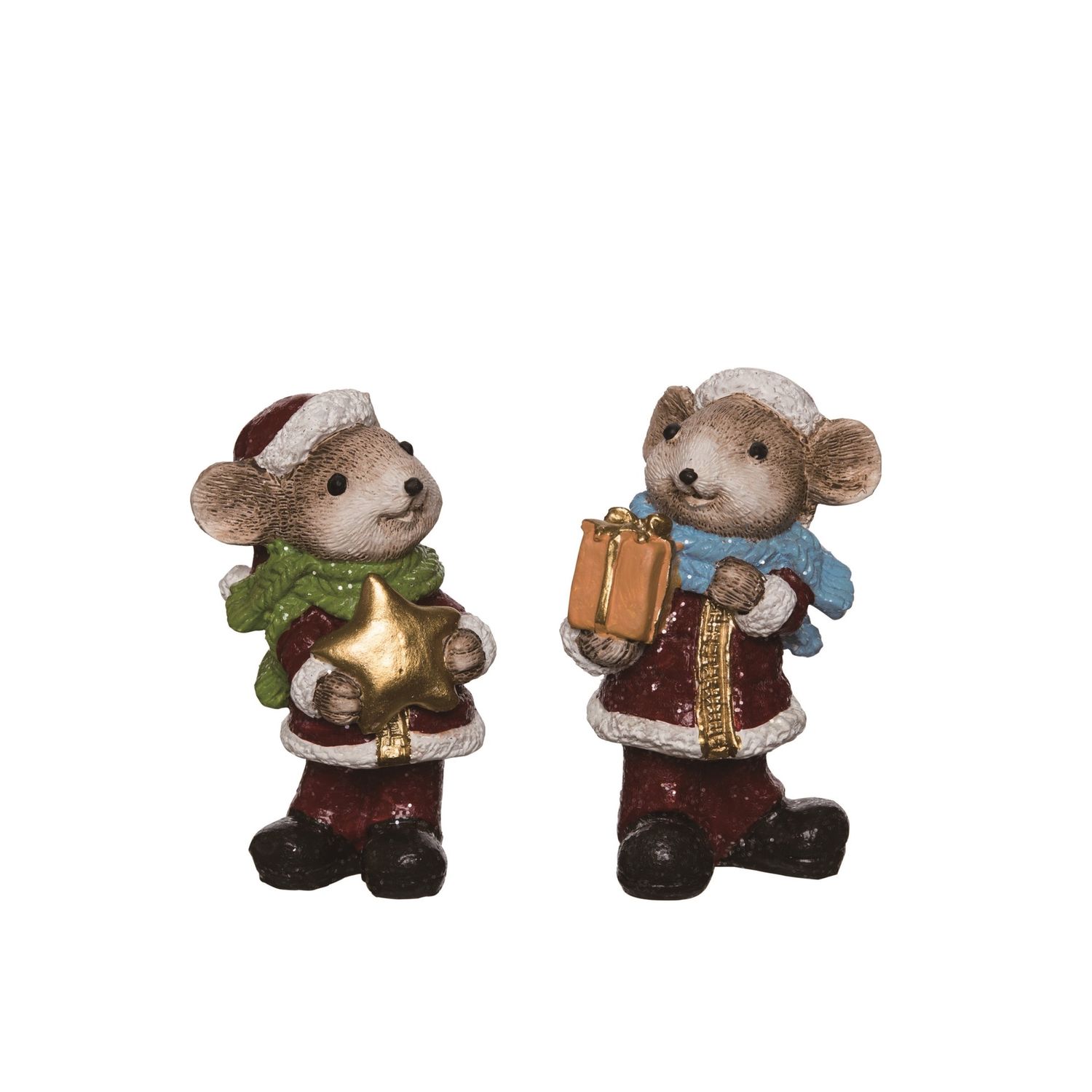 Christmas Mouse Figurine - 2 Styles - Sold Individually