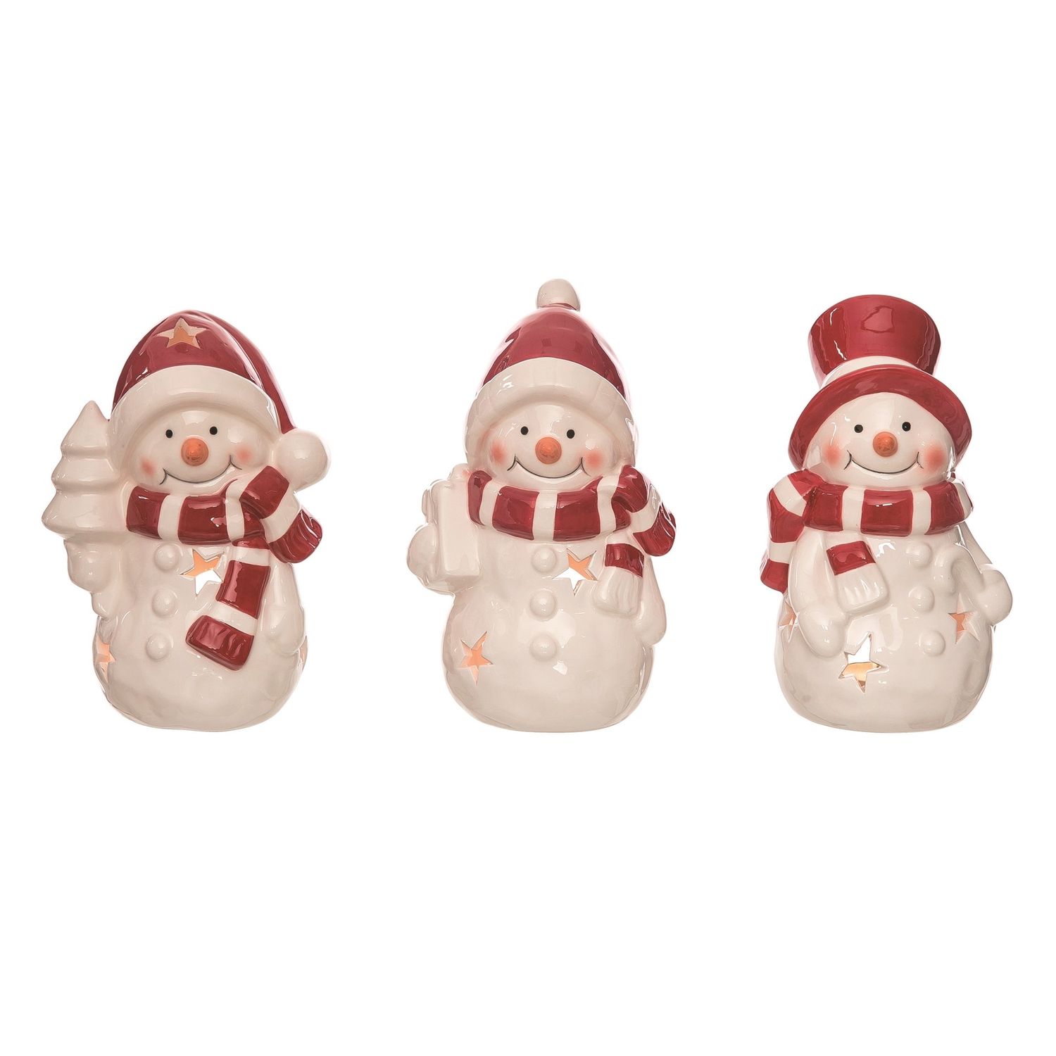 Lit Snowman With Scarf - 3 Styles - Sold Individually